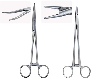 1pc Stainless Steel Needle Holder Forceps Surgical Forceps Surgical Tool kit Hemostatic Clamp Forceps Pliers Straight/Elbow Tips