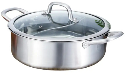 1pc Stainless Steel Soup Pot Hot Pot With Pot Cover Multi-Functional High Temperature Pot Cooking Boiler Non-Stick Pot