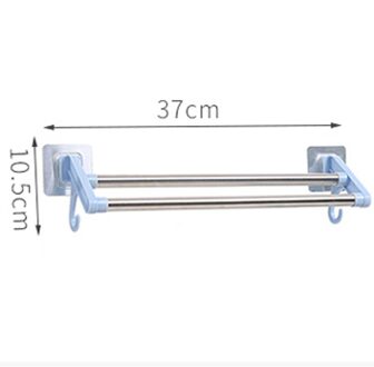 1pc Stainless Steel Towel Bars Wall Mounted Bathroom Towel Rack Rail Holder Storage Shelf Trend Home Storage Organization Tools Blauw