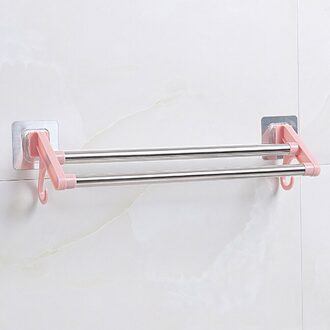 1pc Stainless Steel Towel Bars Wall Mounted Bathroom Towel Rack Rail Holder Storage Shelf Trend Home Storage Organization Tools roze