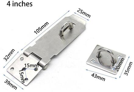 1Pc Stalen Deur Gesp Hand Gepolijst Chroom Veiligheid Gespen Deur Bouten Anti-Diefstal Fittings Afwerking Sloten Verdikte D r1K5