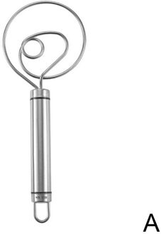 1Pc Stalen Garde Meel Coil Stirrer Egg-Beater Stok Keuken Agitator Deeg Bakken Whisk Handle Tool Tool H3I9 zwart