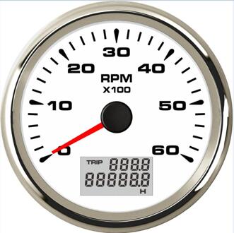 1Pc Stijl 85Mm Revolutie Meter Tuning 0-6000Rpm Tachometers Met Hourmeters En 8 Soorten Backlight kleur Voor Auto Boot zwart WS