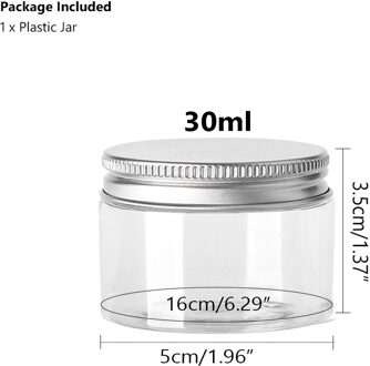 1Pc Storage Jars Clear Plastic Pot En Aluminium Deksels Lege Voedsel Opslag Containers Doos Reizen Fles 30/50/60/80/100/120/150Ml 30ml