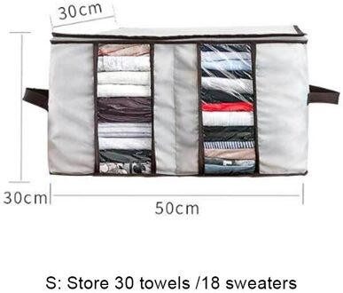 1PC Storage Oxford Bag For Clothes Blanket Portable Non-woven Folding Clothes Pillow Quilt Blanket Storage Box Organizer Bag A 50x30x30cm