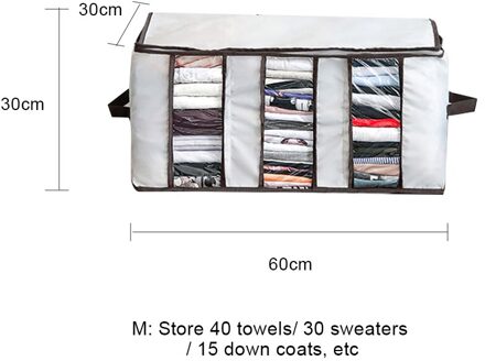 1PC Storage Oxford Bag For Clothes Blanket Portable Non-woven Folding Clothes Pillow Quilt Blanket Storage Box Organizer Bag A 60x30x30cm