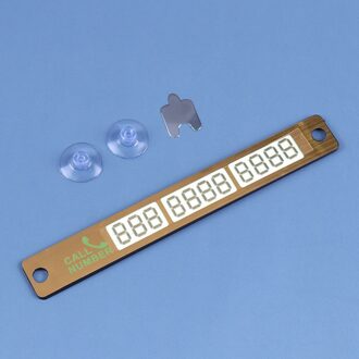 1Pc Sukkels Telefoon Nummer Card Auto Styling Telefoonnummer Card Night Lichtgevende Tijdelijke Parkeerplaats Card Goud