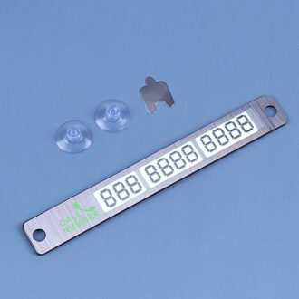 1Pc Sukkels Telefoon Nummer Card Auto Styling Telefoonnummer Card Night Lichtgevende Tijdelijke Parkeerplaats Card Zilver