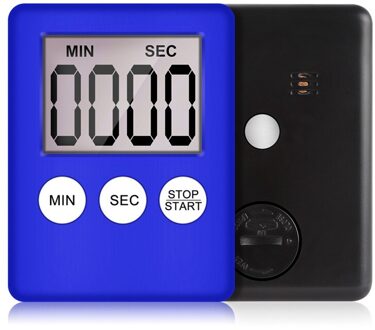 1Pc Super Dunne Lcd Digitale Scherm Kookwekker Koken Luid Tellen Countdown Alarm Magneet Klok Temporizador digitale blauw