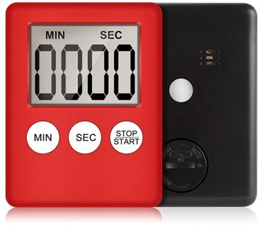 1Pc Super Dunne Lcd Digitale Scherm Kookwekker Koken Luid Tellen Countdown Alarm Magneet Klok Temporizador digitale rood