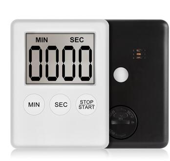 1Pc Super Dunne Lcd Digitale Scherm Kookwekker Koken Luid Tellen Countdown Alarm Magneet Klok Temporizador digitale wit