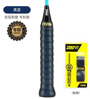 1Pc Taan TW090 Over Grip Badminton Tennis Grips Zweet Geabsorbeerd Zweetband Wraps Kranen Professionele Racket Accessoires zwart met blauw