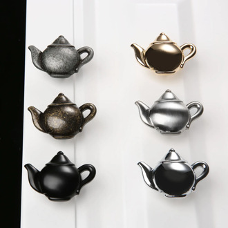 1pc Teapot Antique Furniture Handle Zinc Alloy Drawer Door Knobs Closet Cupboard Kitchen Pull Cabinet Knobs Decoration w/screws