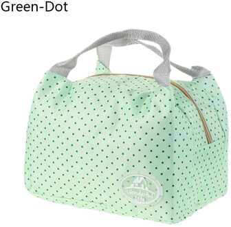1PC Thermische Geïsoleerde Lunch Tas Koeltas Picknick Pouch Voedsel Opslag Container Waterdichte Lunchbox Keuken Schoolbenodigdheden groen-Dot