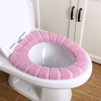1Pc Toilet Seat Cover Soft Warmer Mat Pad Kussen Wasbaar Huishoudelijke Badkamer Toilet Seat Cover Deksel Pad Universele Maat 5 Kleuren roze
