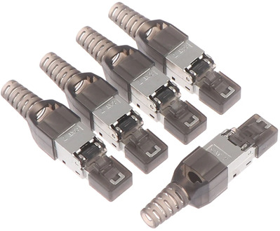 1Pc Tool-Free Shielded RJ45 Cat 7 Termination Plug Connector Modular 22-26AWG