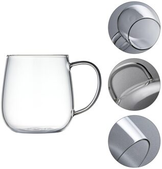 1Pc Transparant Glas Cup Cup Kopje Thee Multipurpose Water Mok (Wit)