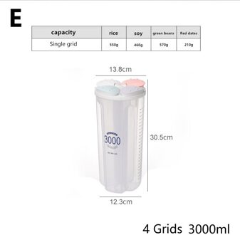 1Pc Transparant Voedsel Opbergdoos Keuken Opbergdoos Graan Opslagtank Vochtbestendige Verzegelde Blikken Organisatoren Keuken Benodigdheden