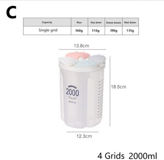 1Pc Transparant Voedsel Opbergdoos Keuken Opbergdoos Graan Opslagtank Vochtbestendige Verzegelde Blikken Organisatoren Keuken Benodigdheden