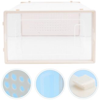 1Pc Transparante Schoen Opbergdoos Clamshell Type Schoenendoos Verdikte Schoen Case Beige geel
