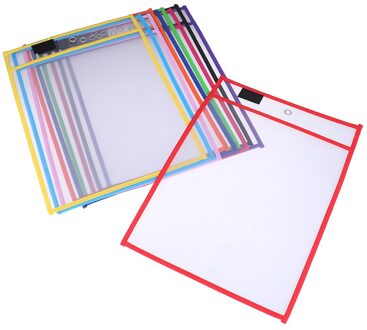 1Pc Transparante Schrijven En Veeg Tekentafel Droge Borstel Tas Bestand Pocket Voor Onderwijs Kids Pastels Herbruikbare Droog Uitwisbare zakken