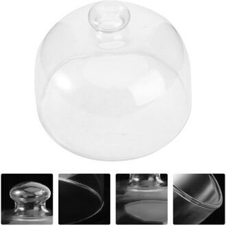 1Pc Transparante Stofdicht Glas Cover Voedsel Taart Cover Duurzaam Voedsel Beschermende Cover (Diameter 13Cm, hoge 11Cm, Pack)