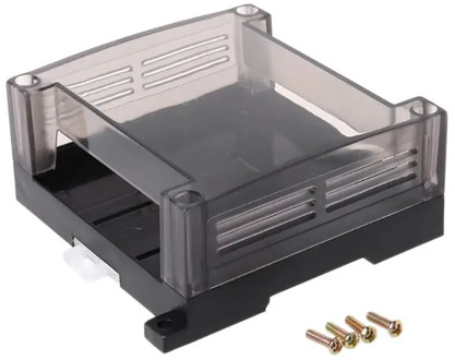 1pc Transparent Plastic Industrial Control Box Panel Enclosure Case Din Rail Project Electronic DIY PCB Shell