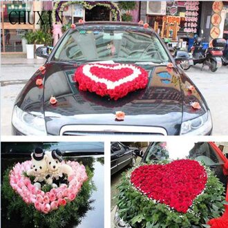 1Pc Trouwauto Bloemen Modder Auto Hoofd Bloem Decoratie Plaat Diy Bloemen Bloemschikken Modder Creatieve Diy Bloem Modder Met zuignap groen 38cm