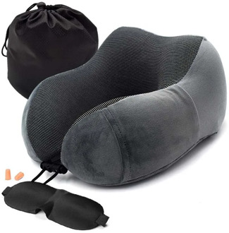 1PC U Shaped Memory Foam Neck Pillows Soft Slow Rebound Space Travel Pillow Solid Neck Cervical Healthcare Bedding Drop Shipping