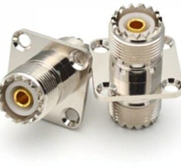 1Pc Uhf So-239 Female Naar Vrouwelijke Coax Coax Connector SO239 PL259 Uhf Jack Vhf Antenne 4 Gat flens Panel Mount Adapter