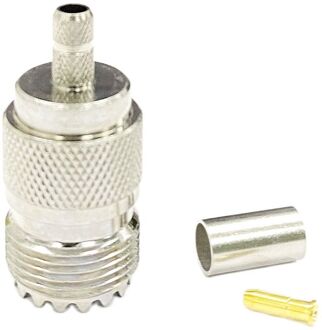 1Pc Uhf Vrouwelijke Jack Rf Coax Converter Connector Crimp RG58 RG142 RG400 LMR195 Rechte Vernikkelde