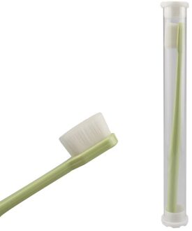 1Pc Ultra-Fijne Tandenborstel Super Zachte Tandenborstel Met Houder Antibacteriële Draagbare Orale Borstel Voor Oral Care Tools 1stk groen Regular