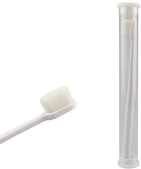 1Pc Ultra-Fijne Tandenborstel Super Zachte Tandenborstel Met Houder Antibacteriële Draagbare Orale Borstel Voor Oral Care Tools 1stk wit Regular
