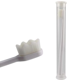 1Pc Ultra-Fijne Tandenborstel Super Zachte Tandenborstel Met Houder Antibacteriële Draagbare Orale Borstel Voor Oral Care Tools 1stk wit Wavy