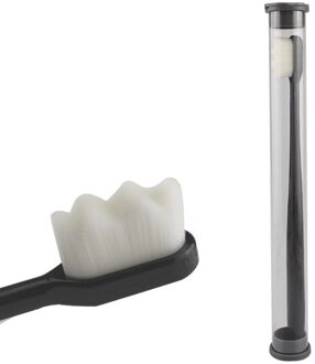 1Pc Ultra-Fijne Tandenborstel Super Zachte Tandenborstel Met Houder Antibacteriële Draagbare Orale Borstel Voor Oral Care Tools 1stk zwart Wavy