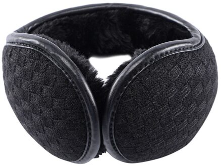 1Pc Unisex Comfy Winter Ultra-Zachte En Dikke Gewatteerde Oorbeschermers Winter Rassen Van Kleuren Oor Warmer winddicht Oorbeschermers zwart