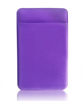 1PC Unisex Elastische Mobiele Telefoon Id-kaart Houder Wallet Credit Pocket Sticker Bankkaart Geval Creditcard Zak kleurrijke Paars