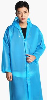 1Pc Unisex Eva Regenjas Verdikte Waterdichte Poncho Jas Volwassen Transparante Camping Capuchon Wegwerp Regenjas 1stk blauw