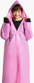 1Pc Unisex Eva Regenjas Verdikte Waterdichte Poncho Jas Volwassen Transparante Camping Capuchon Wegwerp Regenjas 1stk roze