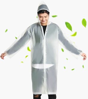 1Pc Unisex Eva Regenjas Verdikte Waterdichte Poncho Jas Volwassen Transparante Camping Capuchon Wegwerp Regenjas 1stk zwart