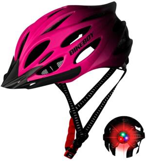 1Pc Unisex Fietshelm Met Licht Fiets Ultralight Intergrally-Gegoten Mountain Road Bike Fiets Mtb Helm Fietsen Apparatuur 07 Gradient roze
