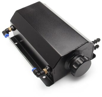 1Pc Universele Aluminium Auto 1L 2L Motorolie Vangst Kan Breather Tank Koelvloeistof Herstel Water Fles Kan Gepolijst Reservoir 2L zwart