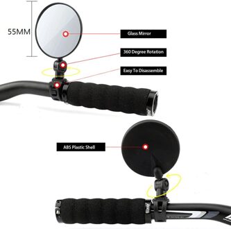 1Pc Universele Fiets Motorfiets Achteruitkijkspiegel Stuur Groothoek Bolle Spiegel Fietsen Rear View 360 Draaien Verstelbare 1stk