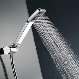 1Pc Universele Handheld Chrome Waterbesparende Druk Regenval Vierkante Nikkel Abs Douchekop Handdouche Voor Badkamer