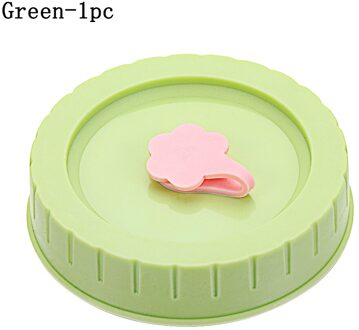 1Pc Universele Mason Pot Deksels Met Stro Gat 70Mm Diameter Opslag Cap Brede Mond Lekvrije Keuken Levert accessoires groen