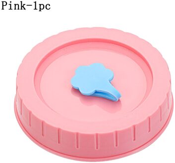 1Pc Universele Mason Pot Deksels Met Stro Gat 70Mm Diameter Opslag Cap Brede Mond Lekvrije Keuken Levert accessoires roze