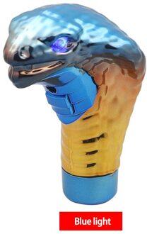 1Pc Universele Snake Head Auto Auto Pookknop Stick Shifter Lever Knop Auto Auto Pookknop auto-interieur Accessoire Gradient blauw licht