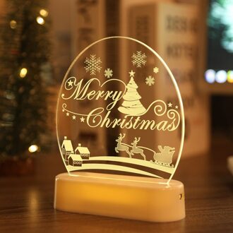 1Pc Usb Power Nachtlampje Led Herten Sneeuwpop 3D Acryl Tafellamp Slaapkamer Decor Lamp Kerst Decoratie 03