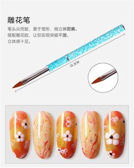 1Pc Uv Gel Acryl Nail Art Brush Gel Polish Lijn Schilderij Tekening Carving Pen Manicure Nail Tips Gereedschap Kit