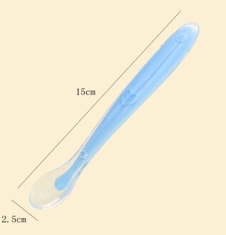 1Pc Veiligheid Siliconen Lepel voor Baby Baby Kind Kids Zachte Rijst Soep Voeden Lepel BPA Gratis Baby Gebruiksvoorwerpen Benodigdheden blauw